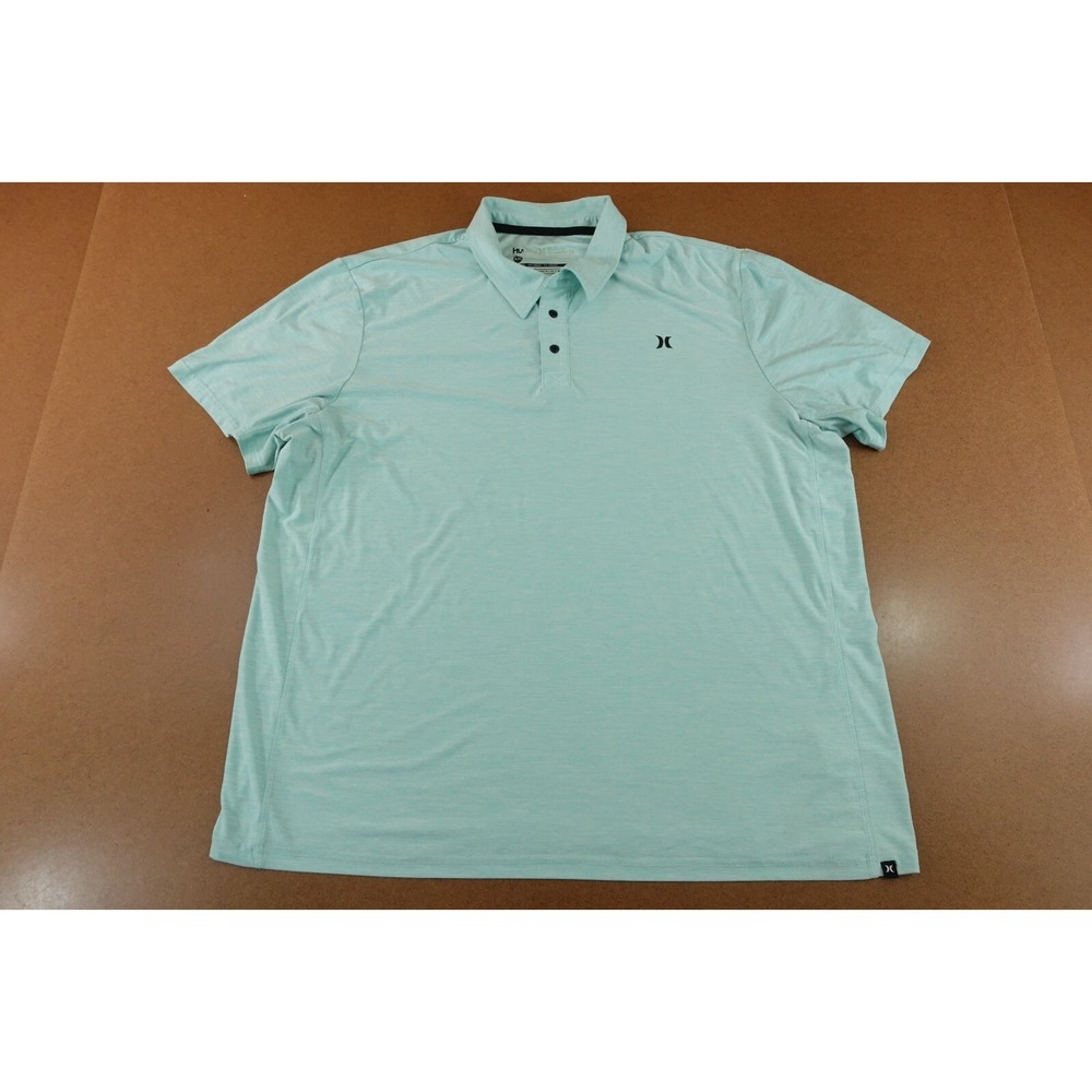 Hurley Mens Size XXL Mint Green Performance Short Sleeve Polo Shirt